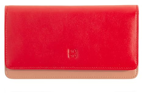 DUDU Mehrfarbige Kuvert - Brieftasche RFID in Leder Flammenrot