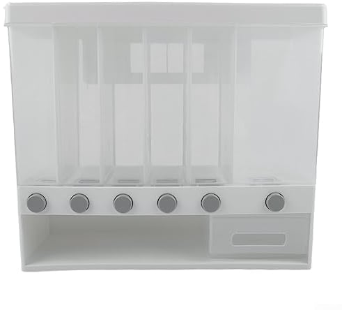 GeRRiT Kitchen grain storage bin,Cereal Storage Containers,Kitchen Dry Food Dispenser,Clear 6 In 1 Wall Mount For Grain, Rice, Candy, Coffee Beans