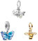 Feitery Ensemble de Trois(Papillons-Abeilles-Luciole) Charms Compatible avec les Bracelets et Colliers Pandora Voyageant Perles pour Femme