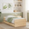 Homgoday Bett mit Schubladen Stauraumbett Bettgestell Holzbett Bett Einzelbett Doppelbett Bettrahmen mit Lattenrost Schubladenbett Schlafzimmer| ohne Kopfteil Sonoma-Eiche 100x200 cm