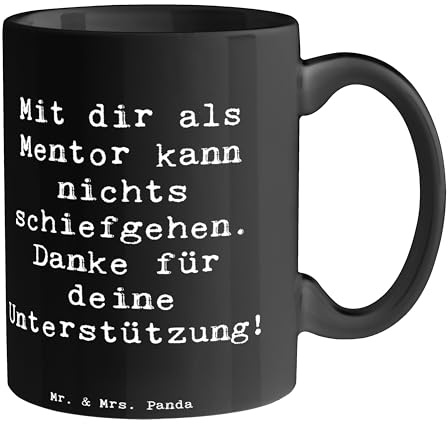 Mr. & Mrs. Panda Pott Spruch Beste Mentor - Geschenk, Teebecher, Trinkbecher, Tasse, Geduld, Kaffeetasse, Ratgeber, Kaffeebecher, Aufmerksamkeit, Danke sagen, Anerkennung, Inspiration, Bedanken