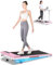Dskeuzeew 4 in 1 Walking Pad Klappbar, Laufband mit 5% Steigung 2.5PS für Zuhause bis 130KG, 1-8 km/h Noise<45db Laufbänder Schreibtisch (Rosa)