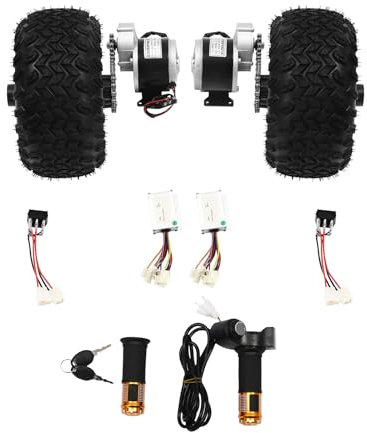 Motor Drive Dual Air Wheel Conversion Kit, 24V250W Doppelradsatz Elektro-Strandfahrrad, Radsatz für Elektro-Cart für kleine Go-Karts, elektrische Rollstühle und Senioren-Mobilitätsroller geeignet