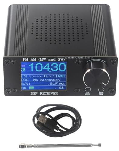 Jasaly Récepteur Radio à Modulation D'Amplitude à Modulation de Fréquence Radio FM AM ATS-80 avec Écran Couleur