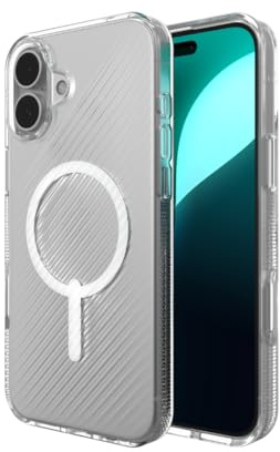 ZAGG Luxe Snap Graphene-Reinforced Case for iPhone 16 Plus [6.7-Inch], MagSafe Compatible, Slim and Comfortable Design, Shockproof Phone Back Cover (Transparent)