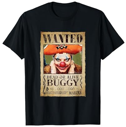 One Piece Buggy Pirates Wanted Poster Anime Alvida Alliance T-Shirt