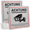 Luxoraiova 2 Stück Schild Videoüberwachung privatgrundstück, 15 x 15 cm Aluminium Aufkleber Videoüberwachung mit Selbstklebend und 4 Bohrlöcher, Achtung Videoüberwachung Schild für Innen und Außen
