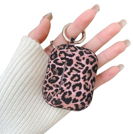 Reownest für AirPods Pro 2 Hülle und AirPods Pro Hülle Case, Süßes Ästhetisches Leopardenmuster-Case aus Silikon stoßfest für Mädchen und Frauen mit Schlüsselanhänger für AirPods Pro/Pro 2 -Rosa