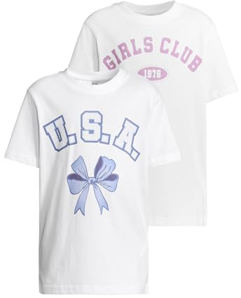 Urban Classics T-Shirt 2 Pack - Kurzarm - USA Bow & Girls Club White+White, 134/140