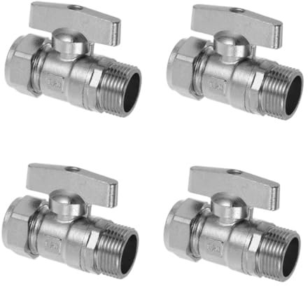 YKMBFEQC UKCOCO 4pcs Floor Heating Pipe Fittings Inner Teeth Joint Fitting Electric Floor Heating Repair Projects Thermal Pipe Fitting Underfloor Heating Tube Connector Nickel-Plated Brass Silver