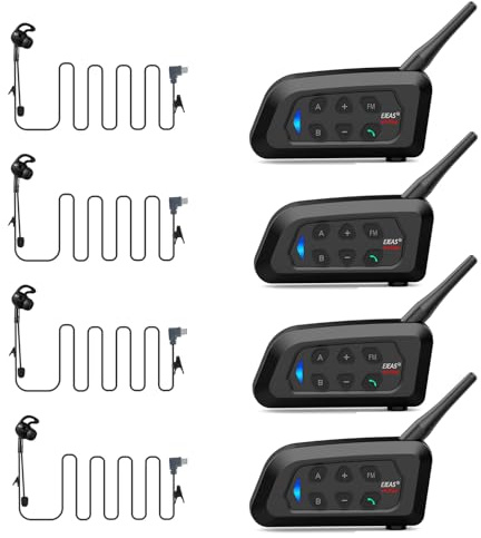 vFound V4C Plus Schiedsrichter Headset, Typ C, bis zu 4 Schiedsrichter Kommunikationssystem mit Headset Kopfhörer für Volleyball Offizielle Fußball Fußball und Handball (Links) (4 Stück)