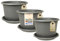 MePla Lot de 3 pots de fleurs cylindriques de 45 cm de diamètre + soucoupe de 44 cm de diamètre, anthracite, résistants aux intempéries, en plastique résistant aux UV