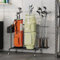 MAHANCRIS Golf Storage Rack, Golf Bag Storage Stand Fits 2 Golf Bags, Freestanding Golf Club Holder for Garage, Shed, Home, Basement, Other Golfing Equipment Accessories, Black ABEBK17501