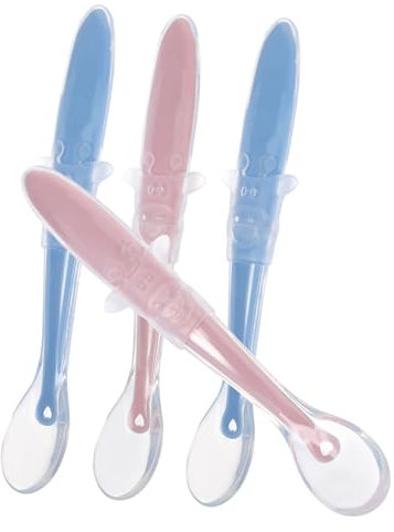 ERINGOGO 4piezas Cucharas De Silicona Para Recién Nacidos Cuchara De Comida Para Aptas Para Microondas