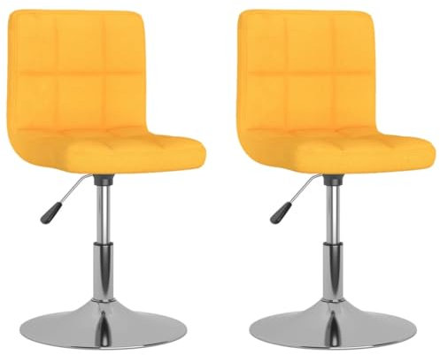 Genérico Wenjingqi 334216 Drehstuhl, 2 Stück, gelber Stoff, gelb