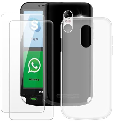 OAGELIM Made for Brondi Amico Smartphone 4G Custodia + 2PCS Pellicola Protettiva Vetro Temperato Ultra Sottile Bumper Antiurto Morbido TPU Silicone Cover Case per Brondi Amico Smartphone 4G (5 Pollici