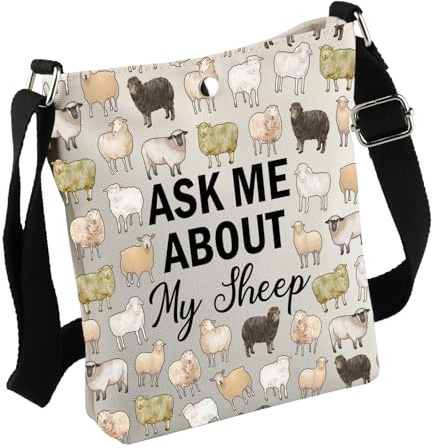 Lustiges Schaf-Geschenk, Ask Me About My Sheep, Umhängetasche, Schaf-Liebhaber, Geschenk, Schafbesitzer, Geschenk, Schaf, Mutter, Geschenk, Sheepbag