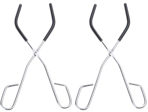 2 x Laborbecherzange, Metallzange, Becher-Clip-Zange, rutschfester Griff für Labor und Chemie, Experiment, Wissenschaft, Laborbedarf