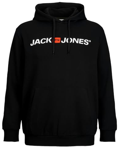 JACK & JONES Herren Kapuzenpullover Hoodie Corp Old Logo Sweat Hood Noos Pls, Farbe:Schwarz, Artikel:-Black, Größe:3XL