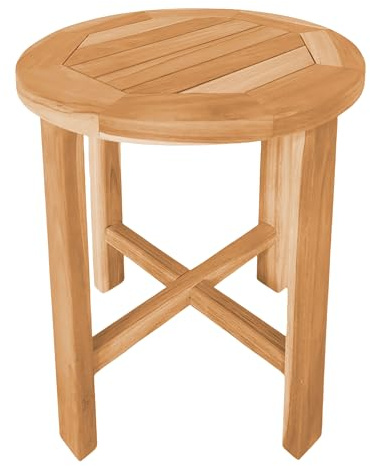 AXI Alya Beistelltisch Rund aus Teak Holz | Runder, Kleiner Tisch für Garten, Balkon, Terrasse aus Teakholz | Couchtisch/Gartentisch 45 x 45 x 50 cm