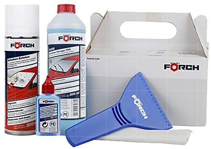 Förch - Juego de limpieza de invierno, limpiaparabrisas, descongelador, raspador de hielo, limpiador de parabrisas, descongelante para cerradura de puerta