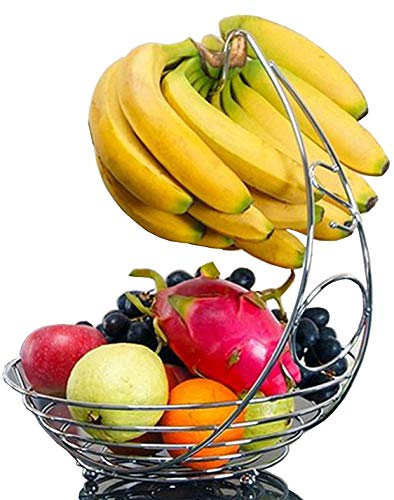 EVER RICH ® Fruit Bowl with Banana Hanger (Chrome)