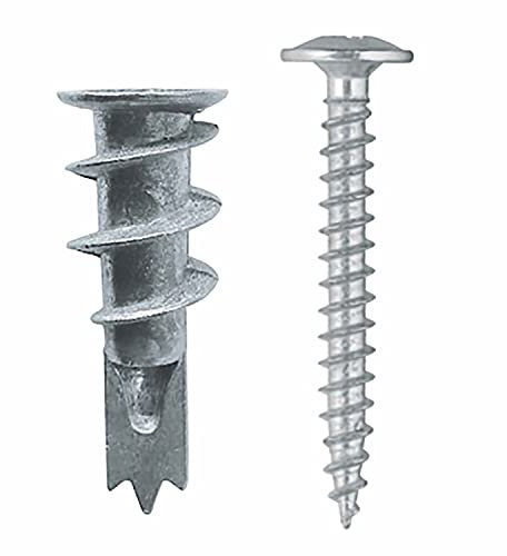 Falcon Workshop Supplies Ltd Pack of 10 Metal PLASTERBOARD Cavity Speed Plug FIXINGS with Screws