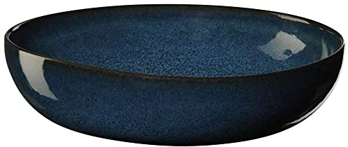 ASA 27231119 SAISONS Assiette à pâtes, en céramique, bleu nuit, 21 cm