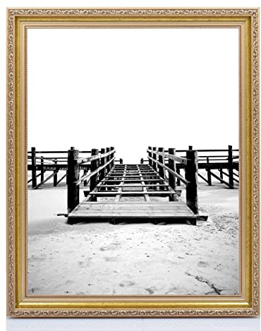 Cadre photo à accrocher - 70 x 100 cm - Or - 40 tailles différentes - Sélectionnables - Sans passe-partout - Athènes