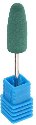 Fenteer Silicone Bit, Cuticle Cleaner Electric Files Manicure Polisher Head for Acrylic Nails, Green, 03
