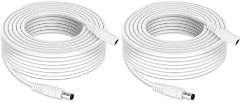 Tonton CCTV Power Extension Cable 10M(33ft), 2.1mmx 5.5mm Female to Male 12V DC Extension cable for Tapo C110,C211,C510W,TC70, Router, LED Strip Light, CCTV Security Cameras,DVR/NVR Recorder(2 Pack)