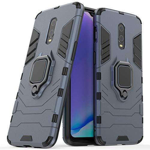 Compatible avec OnePlus 7, OnePlus 6T Coque, Anneau de Support Téléphone Voiture Magnétique Bague 360 Étui de Protection pour OnePlus7, OnePlus 6T (Bleu Marine)