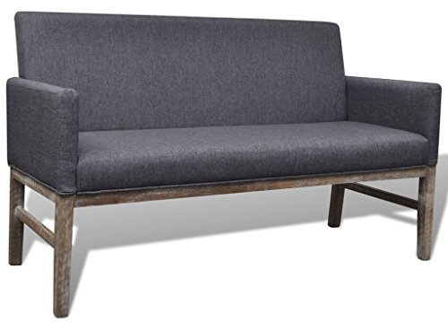 yorten Sofa Sitzbank Loungebank Polsterbank Sitzmöbel Stoffbezug Holzrahmen mit Rückenlehne 140 x 65 x 85 cm (B x T x H) Dunkelgrau