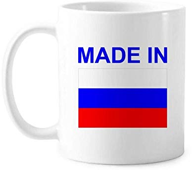 Tasse mit Aufschrift Made in Russia, Keramik, Kaffee, Porzellan