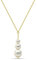 MIORE Schmuck Damen Halskette mit Kettenanhänger 3 runde weiße Süßwasserperlen 7.5 mm Kette aus Gelbgold 14 Karat / 585 Gold, Länge Einstellbar 42-45cm