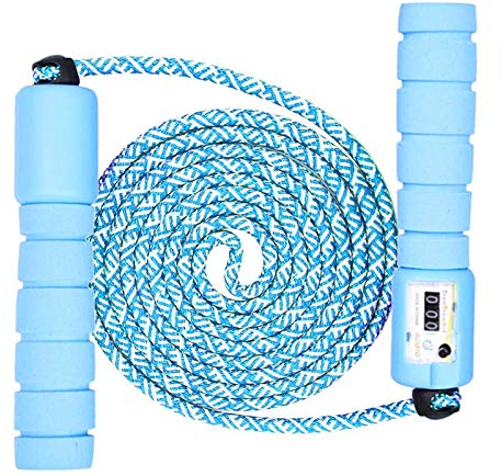 Springseil für Kinder Mit Zähler - Fitness Speed Rope Mit Verstellbaren, Komfortablen & Anti-Rutsch Griffen für Mädchen und Jungen - Blau