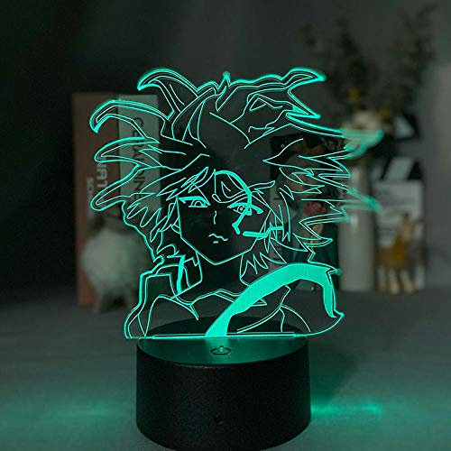 ZGSBT Lámpara de ilusión 3D Luz de noche LED Proyector de anime para bebés con sensor táctil Hunter Kirua Lámpara de mesa Control de atmósfera Ventiladores Regalo Habitación infantil Niño Niña Regalo