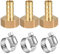 3 piece 4-Punkt-Kupfer Schlauchadapter-3,4 Cm 8 Mm Kupfer Schlauch Adapter-Mit 3 Silbernen 6-12 Mm Flachen Schlauchschellen Aus Edelstahl 304 füR Connector Pond Pool-Schlauchrohradapter