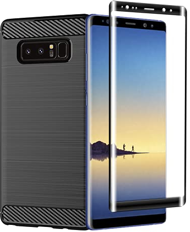 Vuciya Schutzhülle für Samsung Galaxy Note 8, Schwarz 6,3, Silikon, Kratzfest, Carbonfaser, kompatibel mit Galaxy Note 8