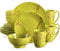 LOVECASA 'Daphne', Dinner Set, Porcelain Dinnerware Tableware, 16 Pieces Dinner Service Set for 4, Include Dinner Plate, Dessert Plate, Cereal Bowl and Mug, Green
