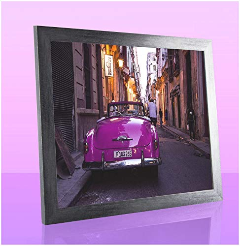 Puzzello Puzzlerahmen Bilderrahmen Posterrahmen 60x90 cm Grau Gewischt 90x60 cm mit klarem Kunstglas