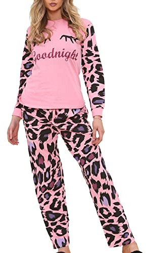 A2Z Ladies Cute 2 Piece Pyjama Set Loungewear Soft Cotton - PJS 154 Baby Pink Ladies XL