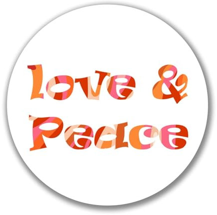 Huuraa Aufkleber Love & Peace 70s Geschenk