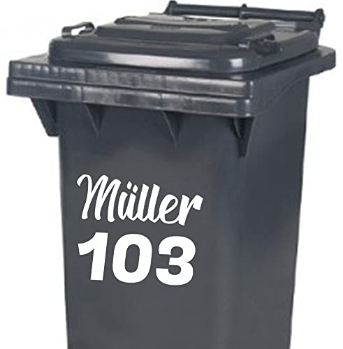 Mülltonne Hausnummer Name Wunschtext Wunsch Text Aufkleber Sticker