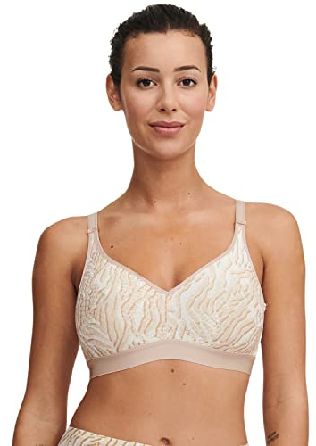 Chantelle Damen C Magnifique Brust, kabellos BH mit voller Abdeckung, Blickdicht, Wüstensandaufdruck, 85C