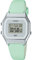 Casio Damen Quartz Armbanduhr, 33.50mm GehäusegröÃŸe mit grau digital Zifferblatt und grün Lederarmband Armband LA680WEL-3EF