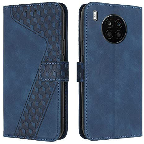 OKZone Coque pour Huawei Honor 50 Lite/Honor X20, Etui Protection Housse Premium en Cuir PU Portefeuille Étui Téléphone [Fermoir Magnétique] [Fentes pour Cartes] Flip Case（Bleu