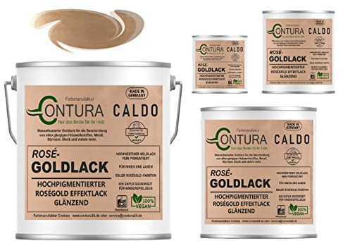 Contura Caldo Rose Goldlack Farbe Rosegold Effektlack Gold Möbellack Holzlack Metalllack Möbel (750ml.)