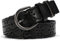 XZQTIVE Ceinture pour femme en cuir avec fleur creuse - Ceinture large avec boucle à broche solide - Largeur : 1,5, 2 - Noir, S:100cm(Passt Taillengröße 51-65cm)