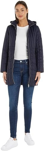 Tommy Hilfiger Feminine LW Down Coat WW0WW40489 Manteaux matelassés, Bleu (Desert Sky), XXS Femme
